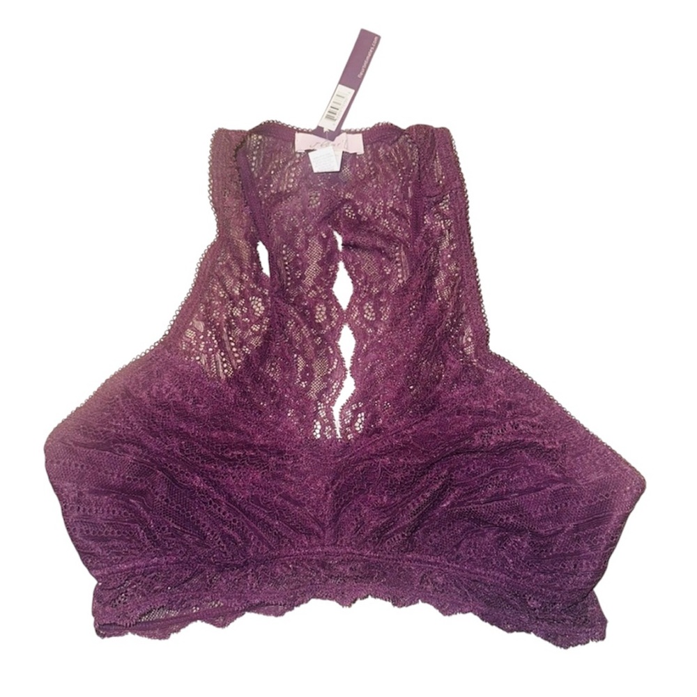 Fleur’t Lace Halter Bralette - Purple (New)